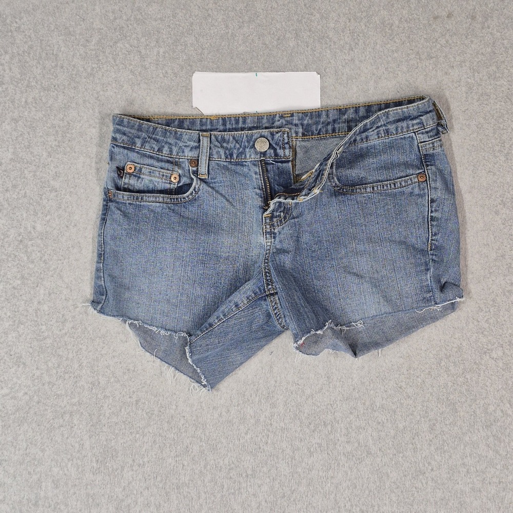 Ralph Lauren Women Shorts 2X30 Blue Denim Jeans Cut Off Stretch Kelly